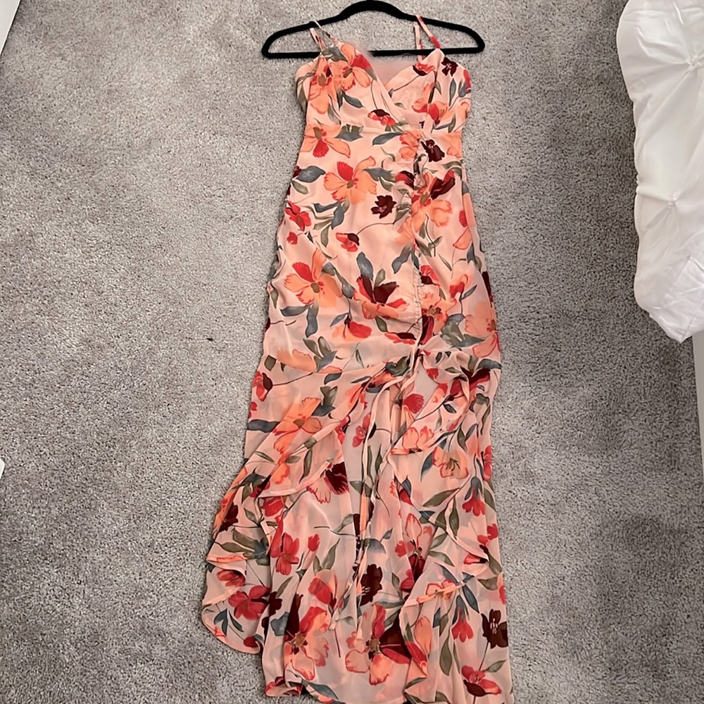 Women’s Peach Floral Maxi Dress